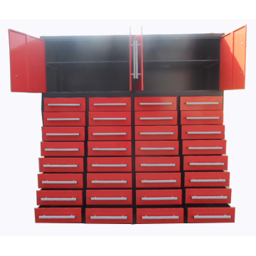 Powder coated red drawers storage cabinet with wheels